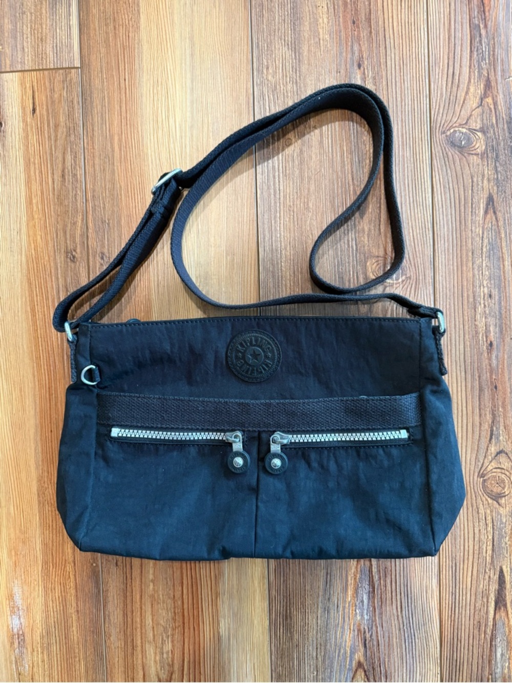 Kipling Black Crossbody Bag with Front Zip Pocket